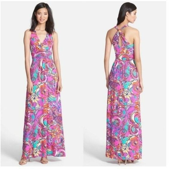Lilly Pulitzer Dresses & Skirts - Lilly Pulitzer Parrish Maxi Dress XS Sea and Be Seen Print Resortwear Colorful